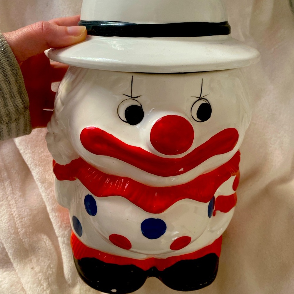 Vintage clown cookie jar